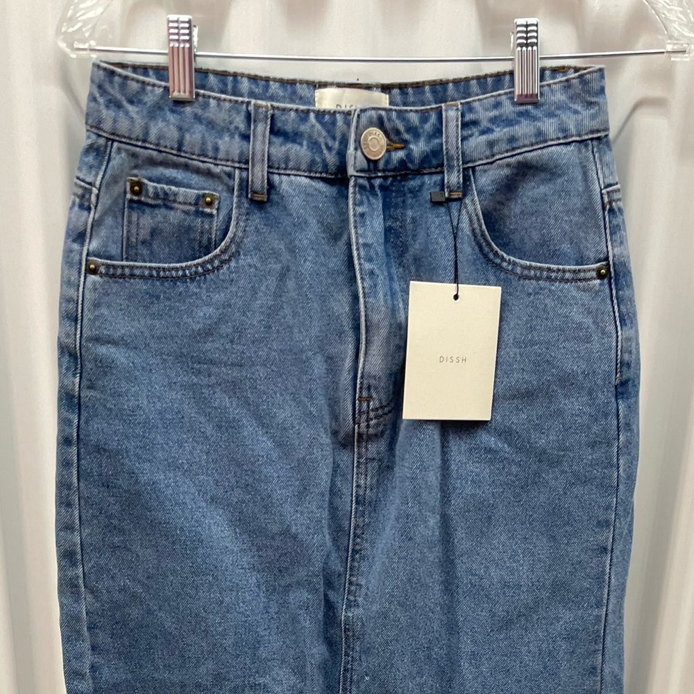 DISSH Joplin Blue Denim Skirt Size 4 - Picture 4 of 15